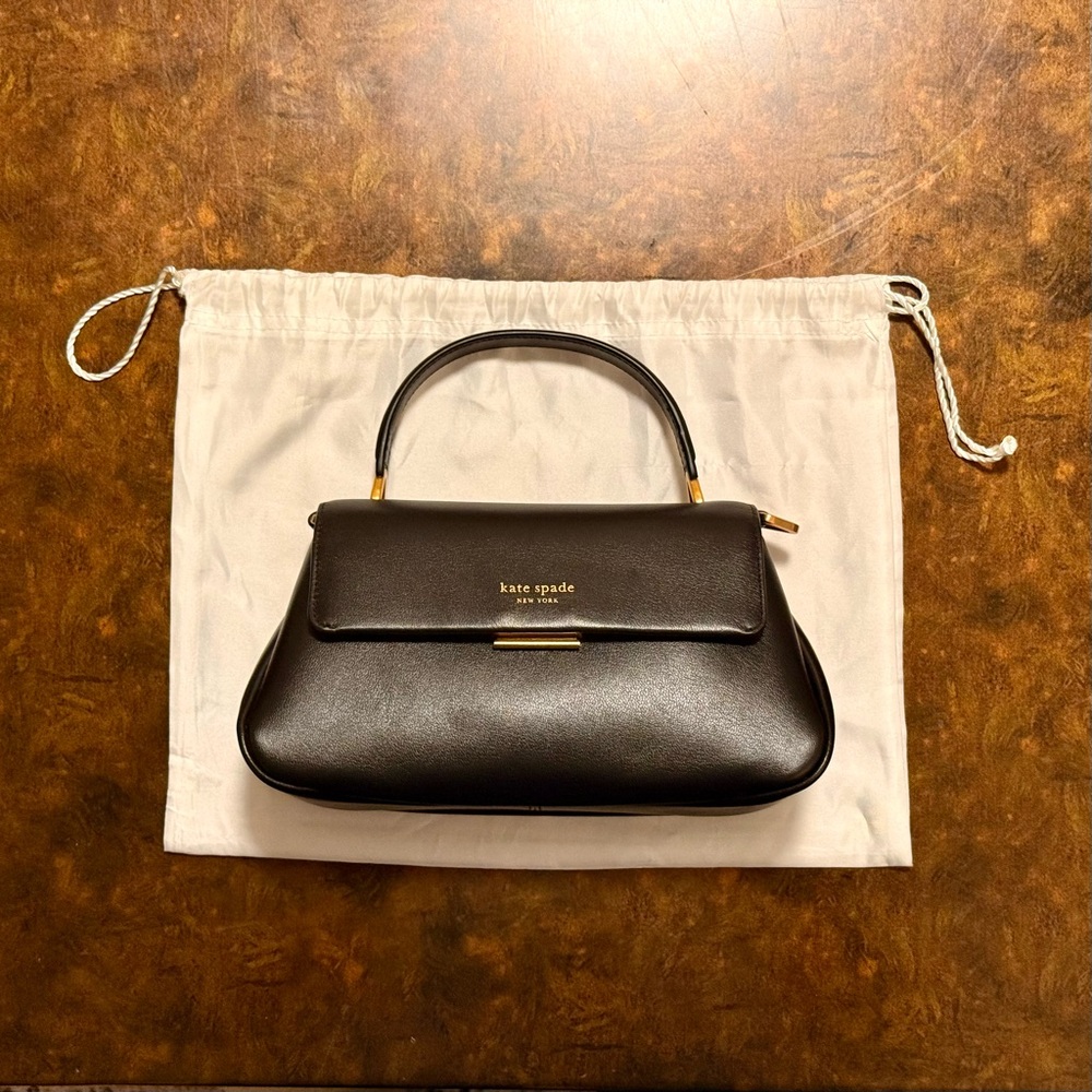 Kate Spade Black Satchel with Gold Details